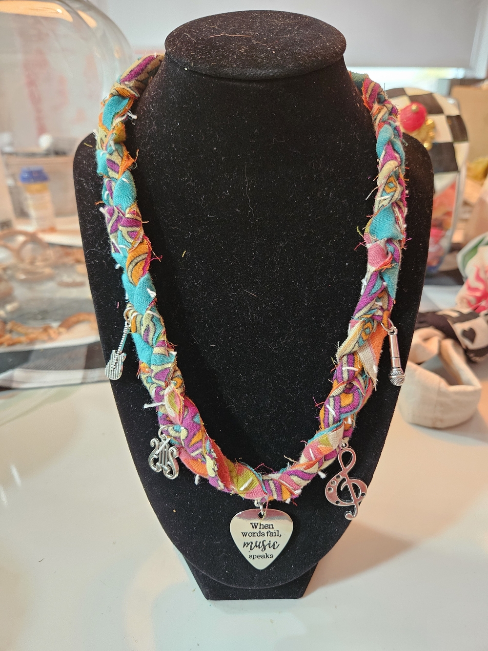 Multicolor Boho Music Charm Necklace - Women Jewelry